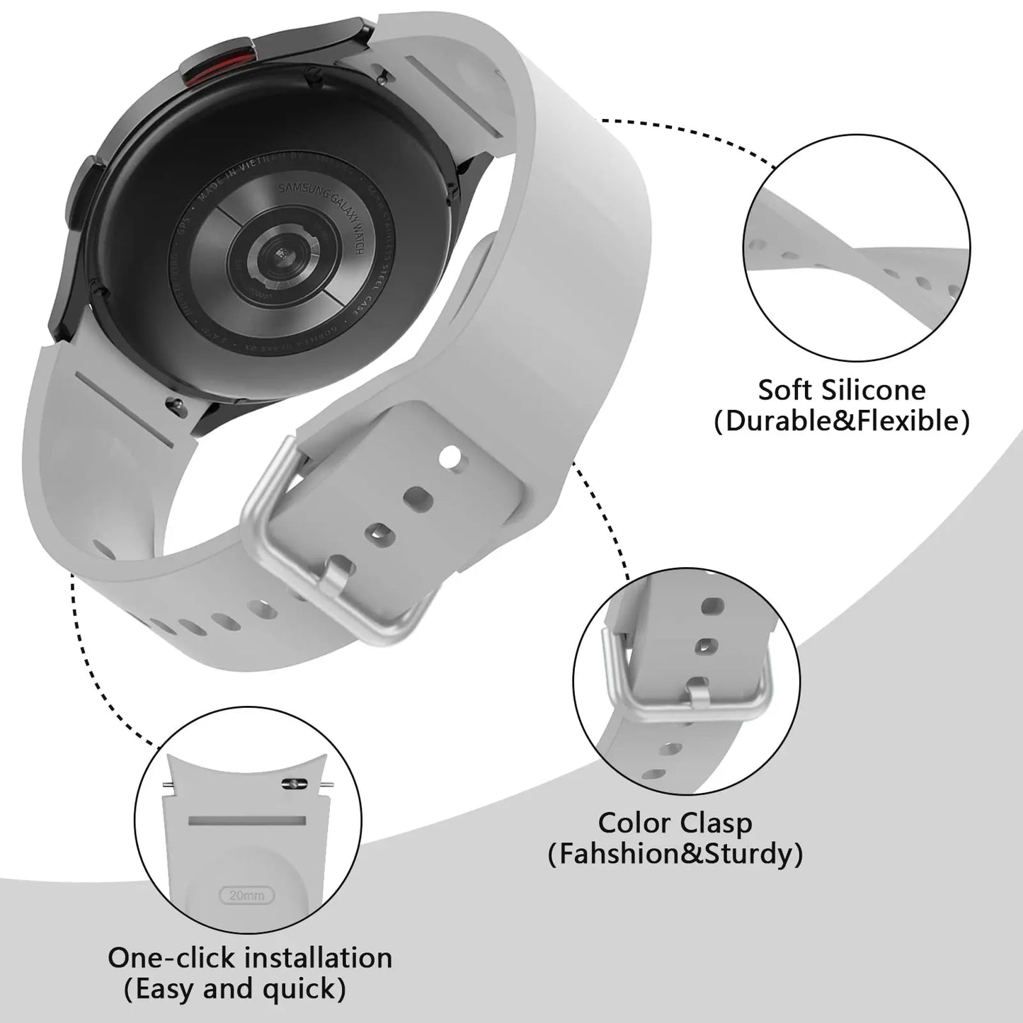GalaxyFlex Band - Highlights flexibility and compatibility with the Galaxy Watch line.