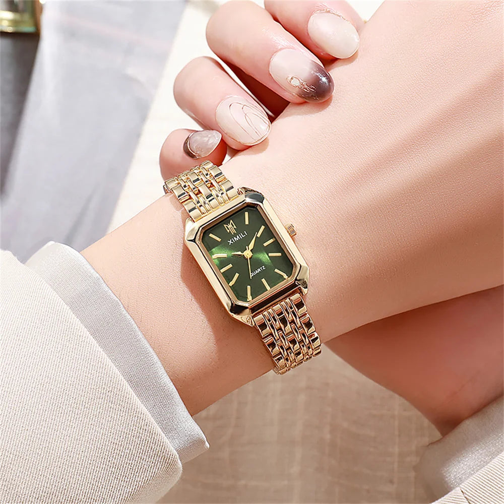 GoldenGrace – Elegant Square Quartz Watch